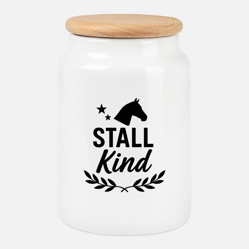 Pferd, Stallkind, lustig - Keksdose mit Holzdeckel - Weiß