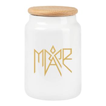 Mare Gold Glyphen-Logo - Keksdose mit Holzdeckel - Weiß - Vorne