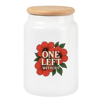 Produits dérivés de fleurs - Boîte à biscuits avec couvercle en bois - blanc - Devant