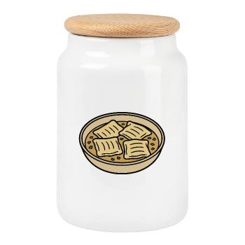 Les plats préférés de grand-mère Karin - Boîte à biscuits avec couvercle en bois - blanc - Devant