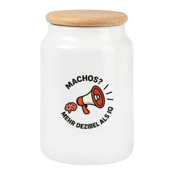 Mégaphone Cerveau vs. Machos - Boîte à biscuits avec couvercle en bois - blanc - Devant