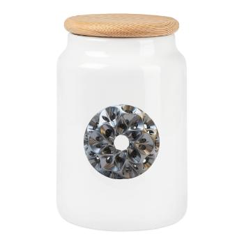 titanium - Cookie Jar with Wooden Lid - white - Front