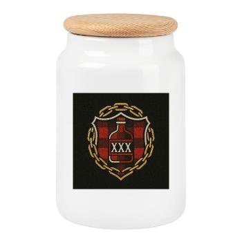 The shield of GessælL - Cookie Jar with Wooden Lid - white - Front