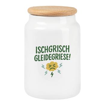 Ischgrisch gleidegriese! - Keksdose mit Holzdeckel - Weiß - Vorne