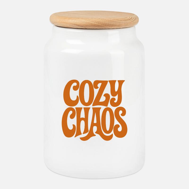 COZY_CHAOS - Keksdose mit Holzdeckel - Weiß