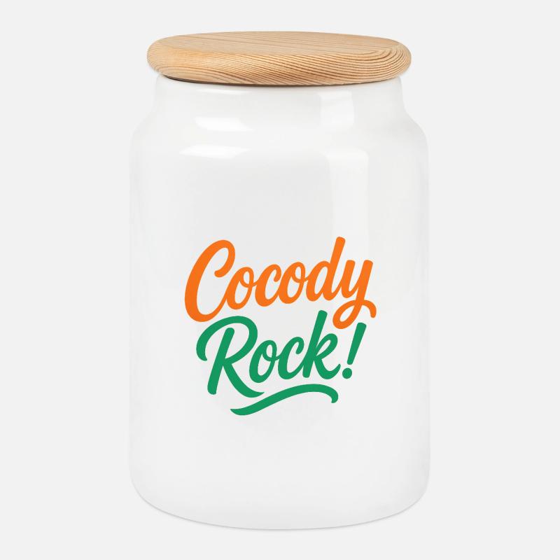 Cocody-Felsen - Keksdose mit Holzdeckel - Weiß