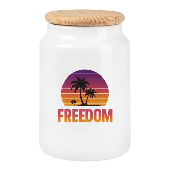 Freedom Sunset - Cookie Jar with Wooden Lid - white - Front