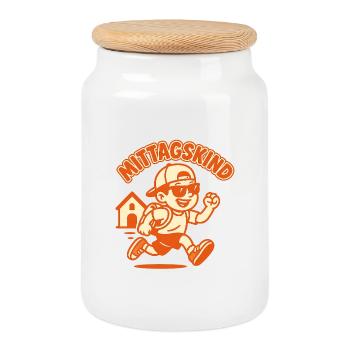 Midday Child Classic - Cookie Jar with Wooden Lid - white - Front