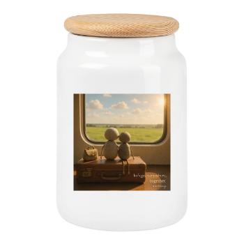 Railside Companions Reise-Set - Keksdose mit Holzdeckel - Weiß - Vorne