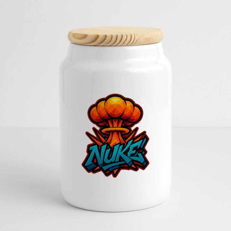 MICRO-ONDE!  - Explosion de graffitis | Design exclusif Boîte à biscuits avec couvercle en bois