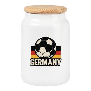 Emblème de football vintage de l’Allemagne - Boîte à biscuits avec couvercle en bois - blanc - Devant