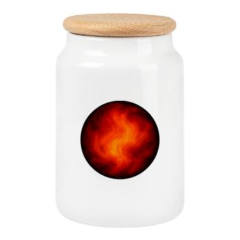 Whirling Orb of Fire - Cookie Jar with Wooden Lid - white - Front