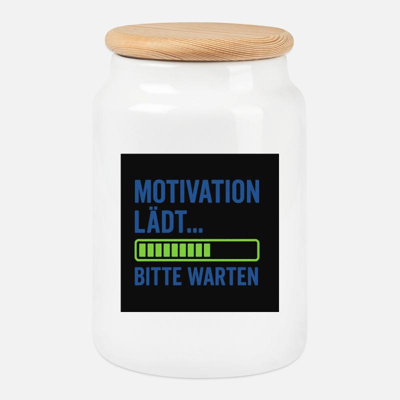 Motivation lädt... Bitte warten - Keksdose mit Holzdeckel - Weiß