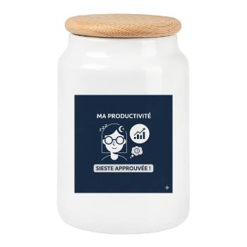 Nap Approved: Zen-Produktivität - Keksdose mit Holzdeckel - Weiß - Vorne
