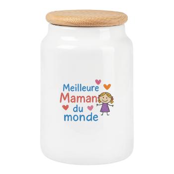 Beste Mutter der Welt - Keksdose mit Holzdeckel - Weiß - Vorne
