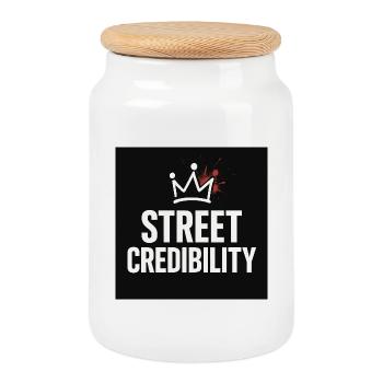 Street Credibility Krone - Keksdose mit Holzdeckel - Weiß - Vorne