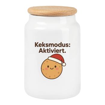 Keksmodus: Aktiviert. - Keksdose mit Holzdeckel - Weiß - Vorne