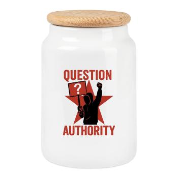 Question Power - Cookie Jar with Wooden Lid - white - Front