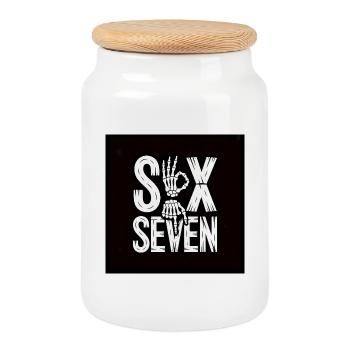 Sox Seven Squelette Main - Boîte à biscuits avec couvercle en bois - blanc - Devant