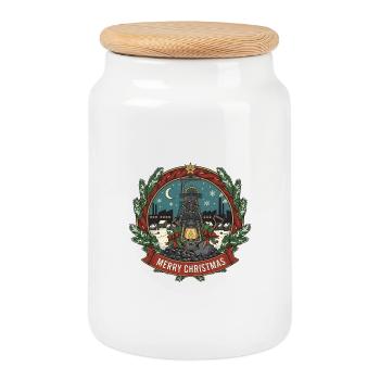 Lantern Shimmer Winter Wonderland - Cookie Jar with Wooden Lid - white - Front