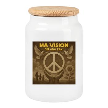 My Pax Ten Vision - Cookie Jar with Wooden Lid - white - Front