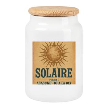 Rustic Vintage Sun - Cookie Jar with Wooden Lid - white - Front