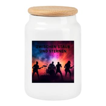 Between dust and stars - Cookie Jar with Wooden Lid - white - Front