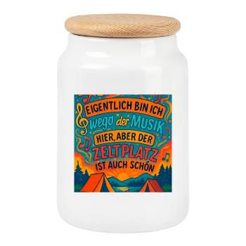 Mélodie du Temps d’Arrêt du Campement - Boîte à biscuits avec couvercle en bois - blanc - Devant