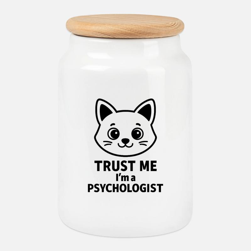 GLAUB MIR, ICH BIN PSYCHOLOGE - Keksdose mit Holzdeckel - Weiß