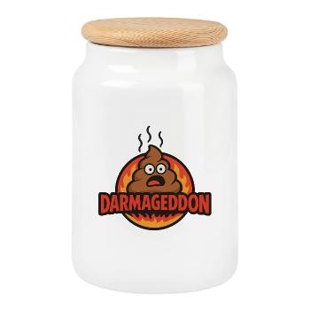 Darmageddon - Cookie Jar with Wooden Lid - white - Front
