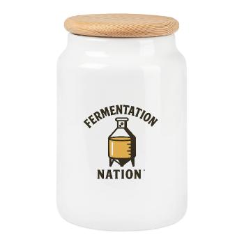 Fermentation Nation - Cookie Jar with Wooden Lid - white - Front