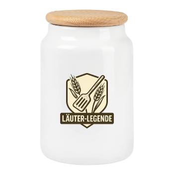 Läuter-Legende - Keksdose mit Holzdeckel - Weiß - Vorne