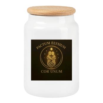 Pactum Elysium  - Keksdose mit Holzdeckel - Weiß - Vorne