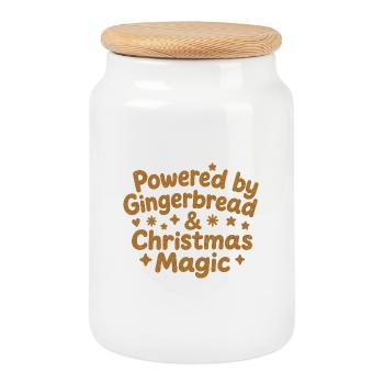 Gingerbread Christmas Magic - Keksdose mit Holzdeckel - Weiß - Vorne