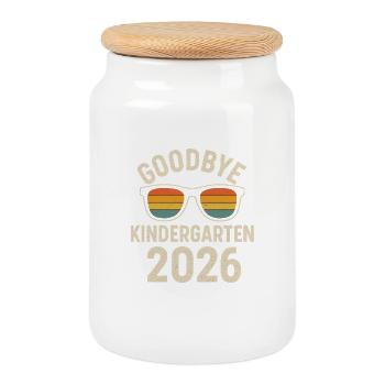 Goodbye Kindergarten 2026 – Daycare Farewell - Cookie Jar with Wooden Lid - white - Front