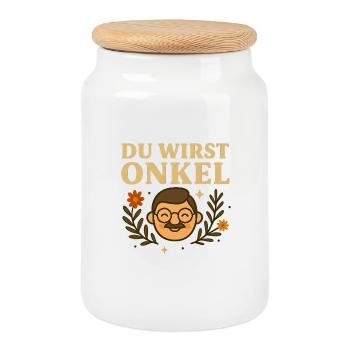 Tu vas être Oncle Jubilee - Boîte à biscuits avec couvercle en bois - blanc - Devant