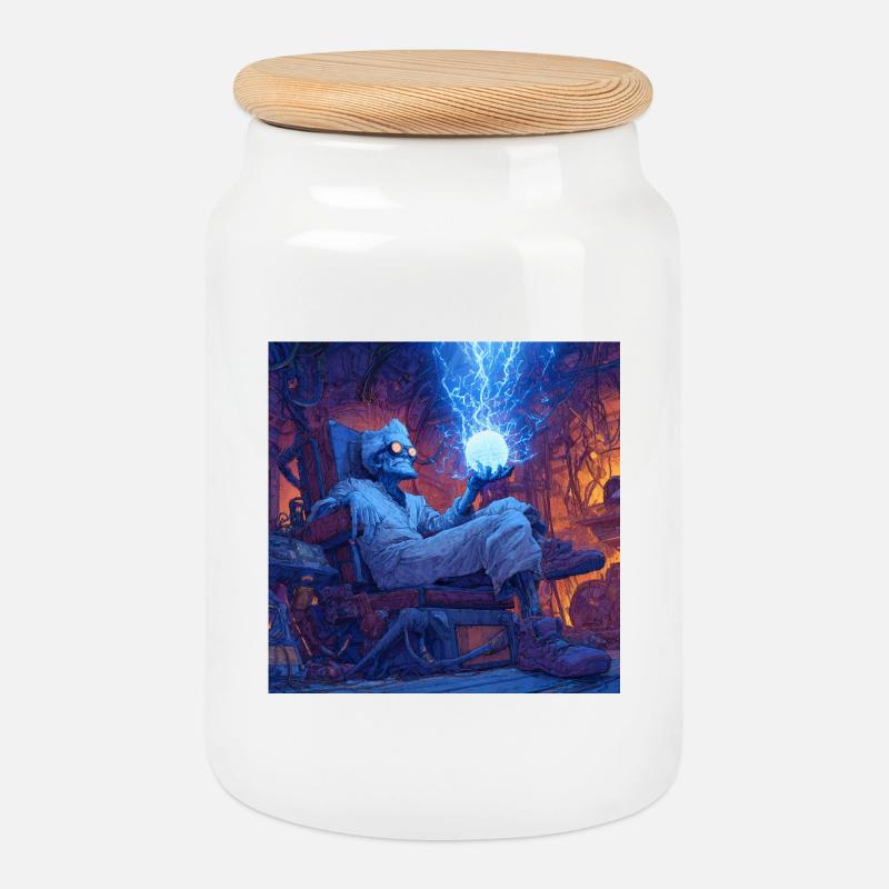 Mad Scientist - Keksdose mit Holzdeckel - Weiß