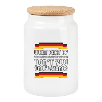 Quelle partie ne comprenez-vous pas ? Allemagne - Boîte à biscuits avec couvercle en bois - blanc - Devant