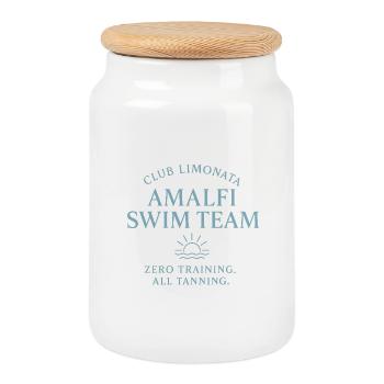 Club Limonata - Équipe de natation d’Amalfi - Boîte à biscuits avec couvercle en bois - blanc - Devant