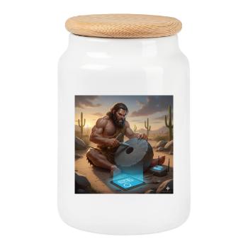 Caveman Tech Support – Das erste Tutorial - Keksdose mit Holzdeckel - Weiß - Vorne