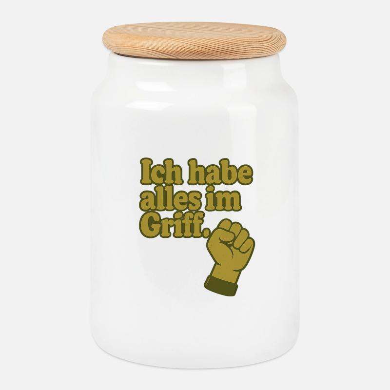 Ich habe alles im Griff - Keksdose mit Holzdeckel - Weiß