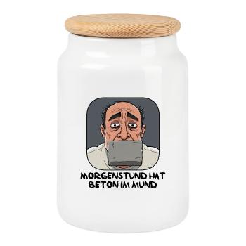 Screen Focus Cartoon - Cookie Jar with Wooden Lid - white - Front