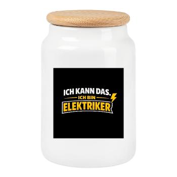 Je peux le faire. Je suis électricien - Boîte à biscuits avec couvercle en bois - blanc - Devant