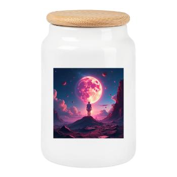 Moon Empire Dreamscape - Cookie Jar with Wooden Lid - white - Front