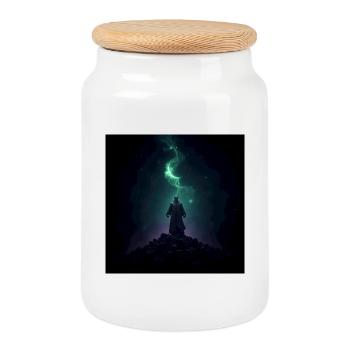 Shadow Mage at Aurora Hill - Cookie Jar with Wooden Lid - white - Front