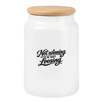 Not Winning Is Not Losing - Keksdose mit Holzdeckel - Weiß - Vorne