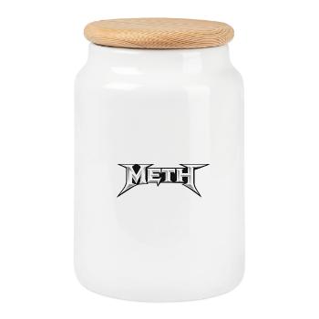 "Meth" - Metal Parody Design - Cookie Jar with Wooden Lid - white - Front