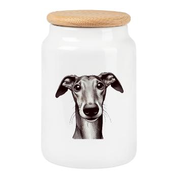 Galgo Girl - Boîte à biscuits avec couvercle en bois - blanc - Devant