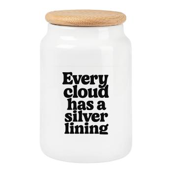 There is no evil that does not come from good - Cookie Jar with Wooden Lid - white - Front