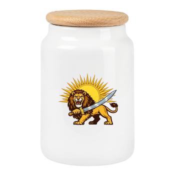 Persian Löwe Persien Iran - Keksdose mit Holzdeckel - Weiß - Vorne